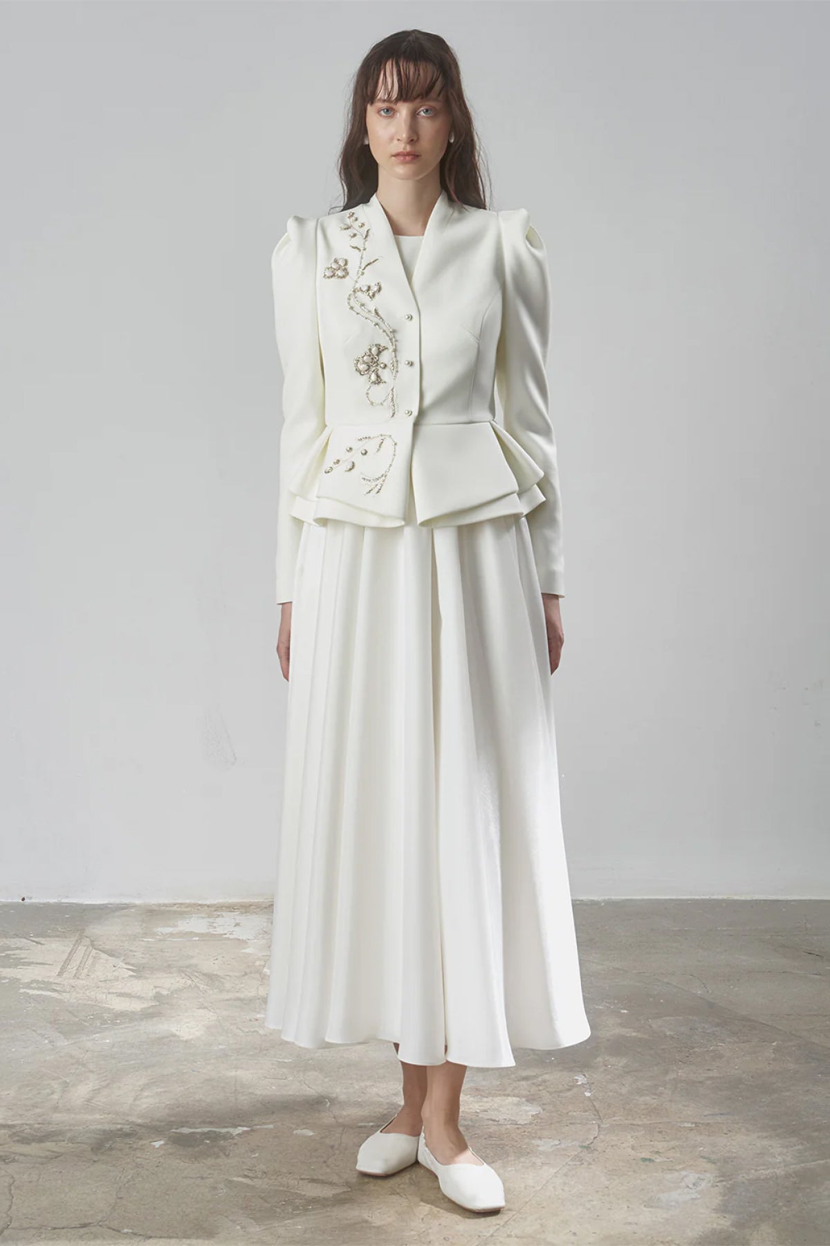 Boncuk İşlemeli Elbise Ceket Abiye Takım