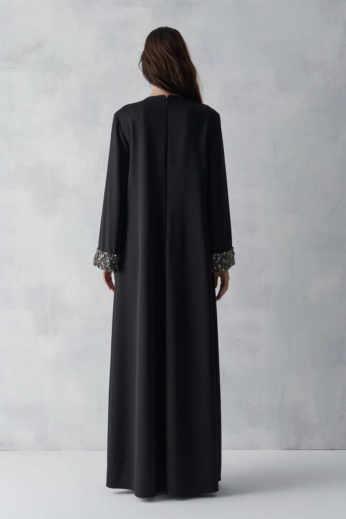 Manşeti Taş İşlemeli Büyük Beden Abiye Elbise