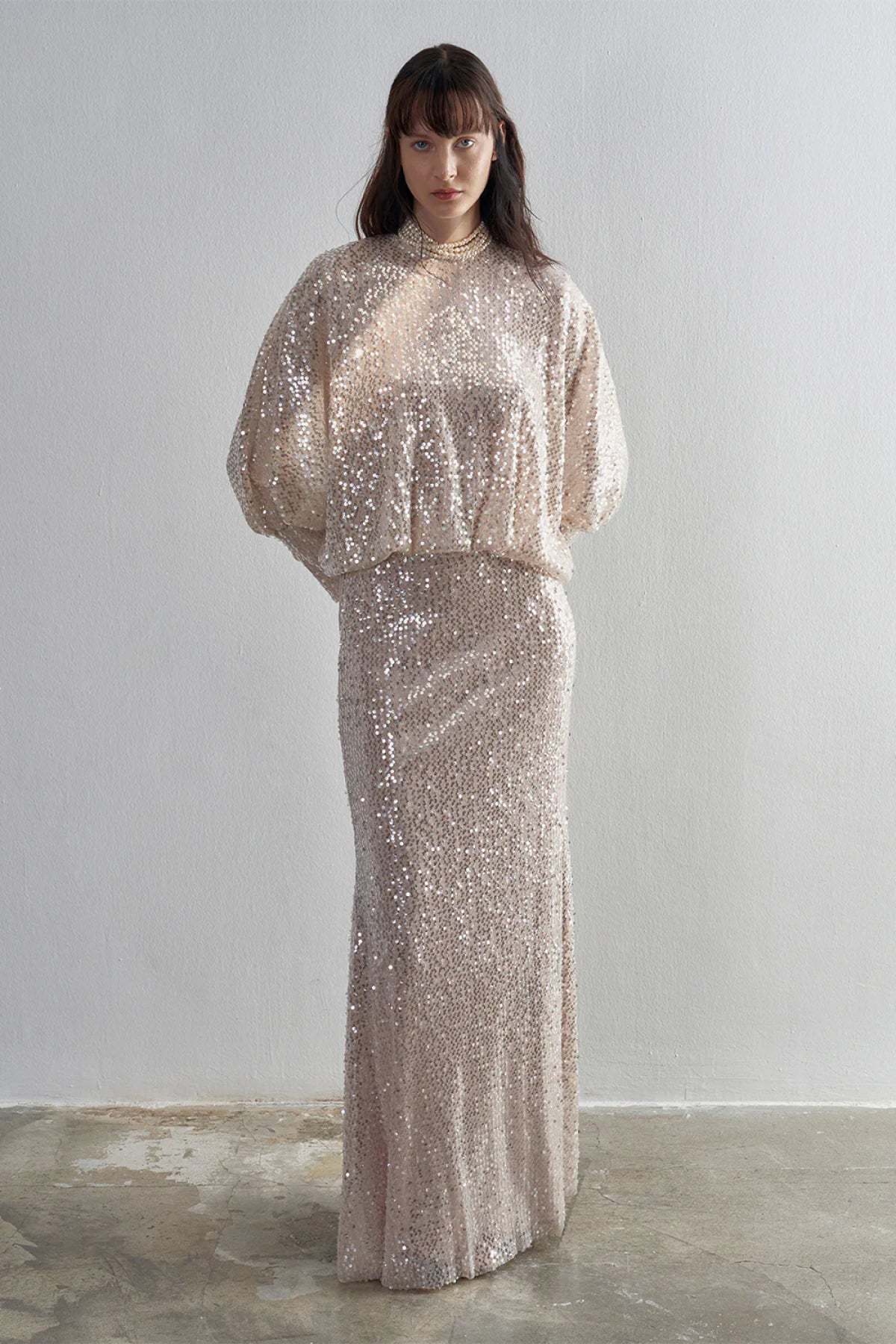 Payetli Bluz Etek Abiye Takım