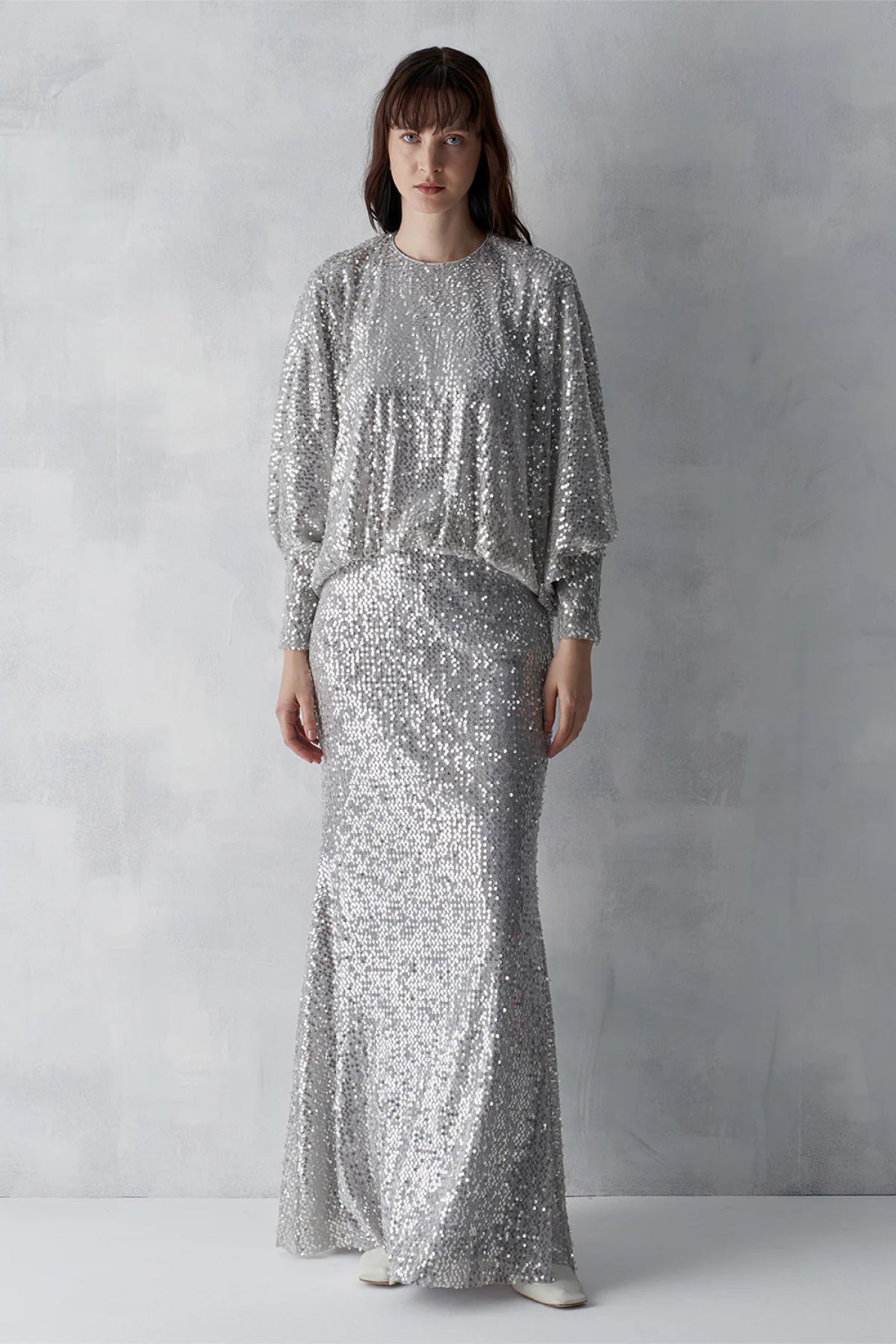 Payetli Bluz Etek Abiye Takım