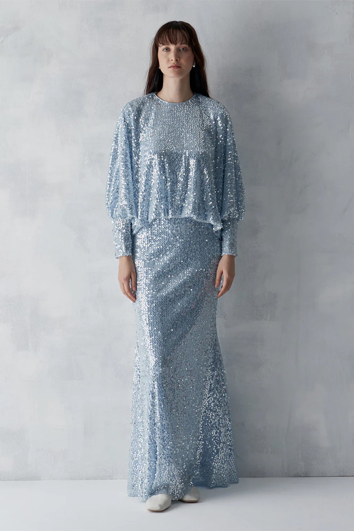 Payetli Bluz Etek Abiye Takım