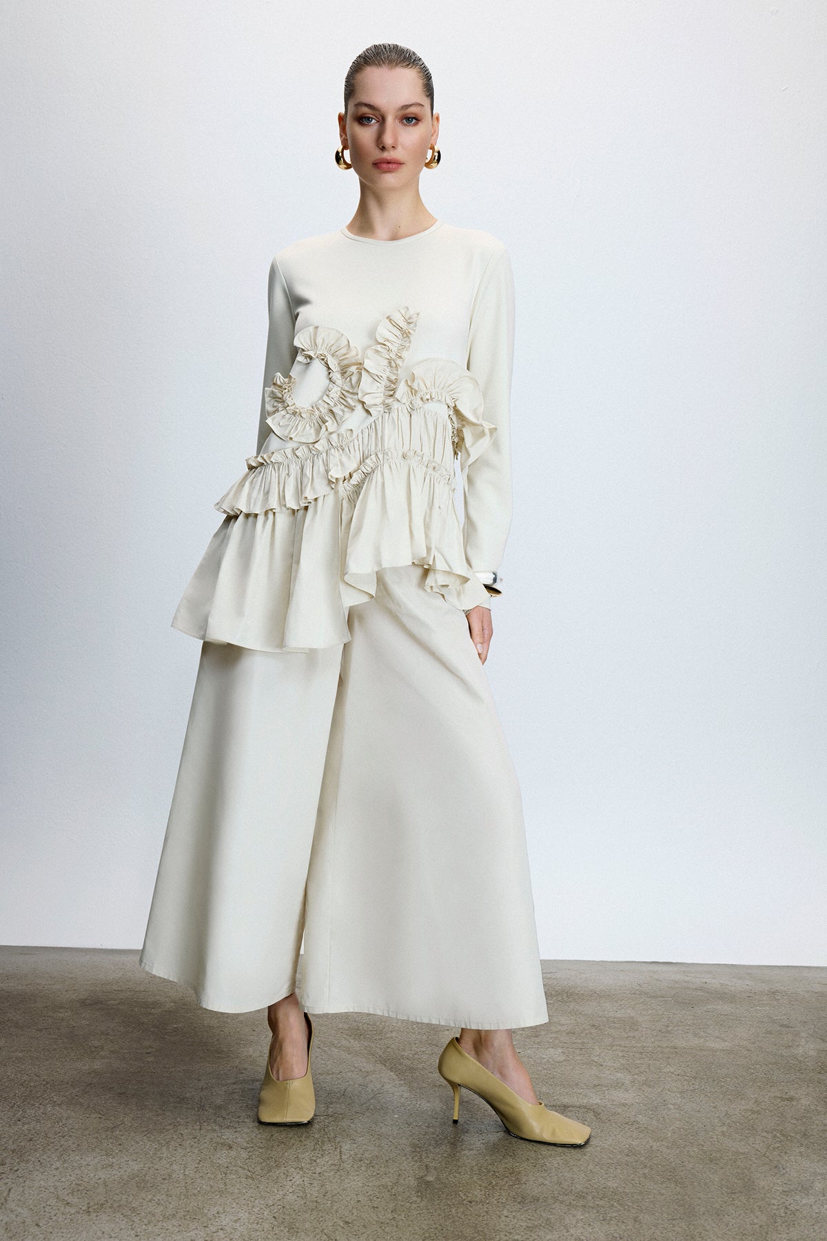 Volan Detaylı Tunik Pantolon Takım