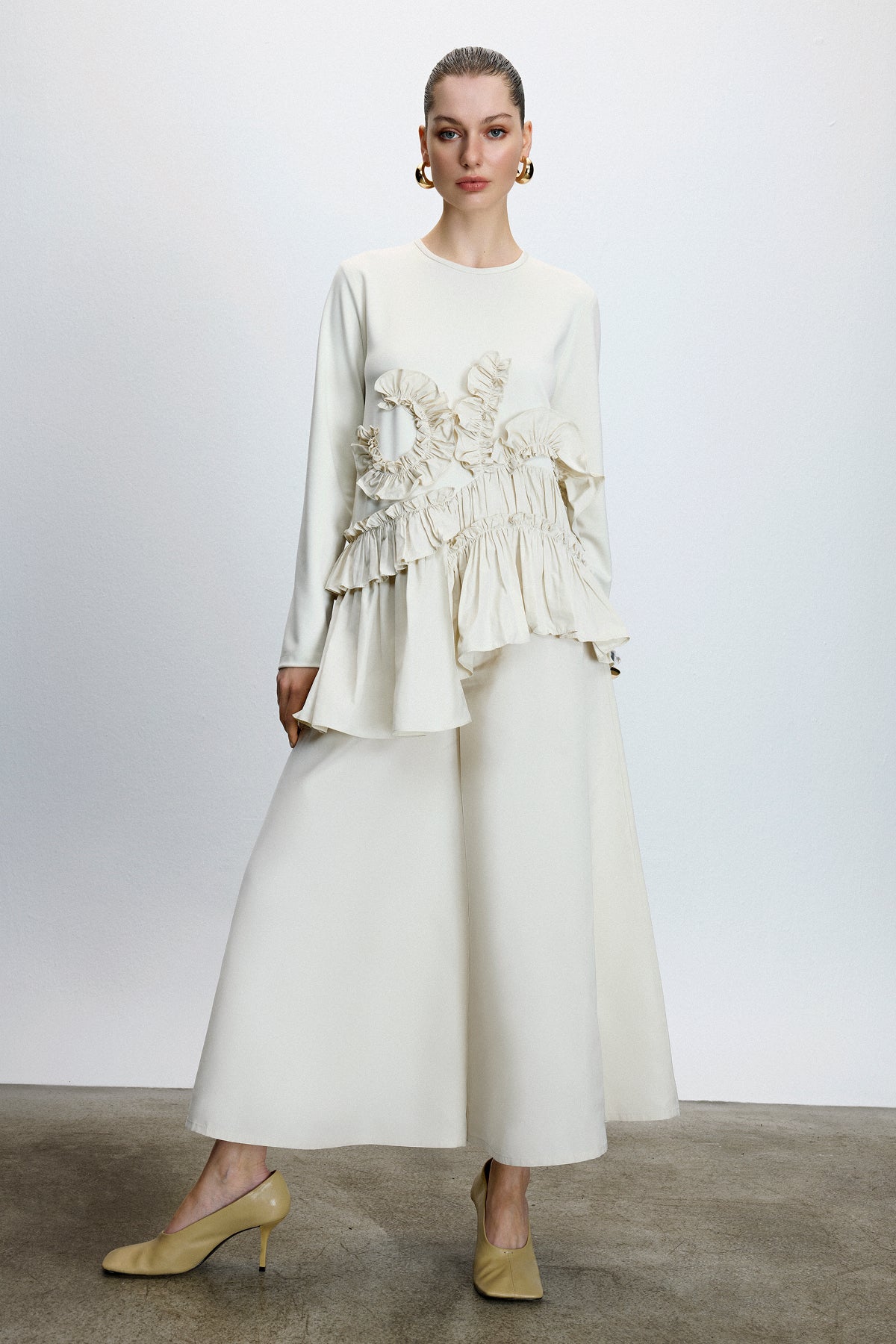 Volan Detaylı Tunik Pantolon Takım