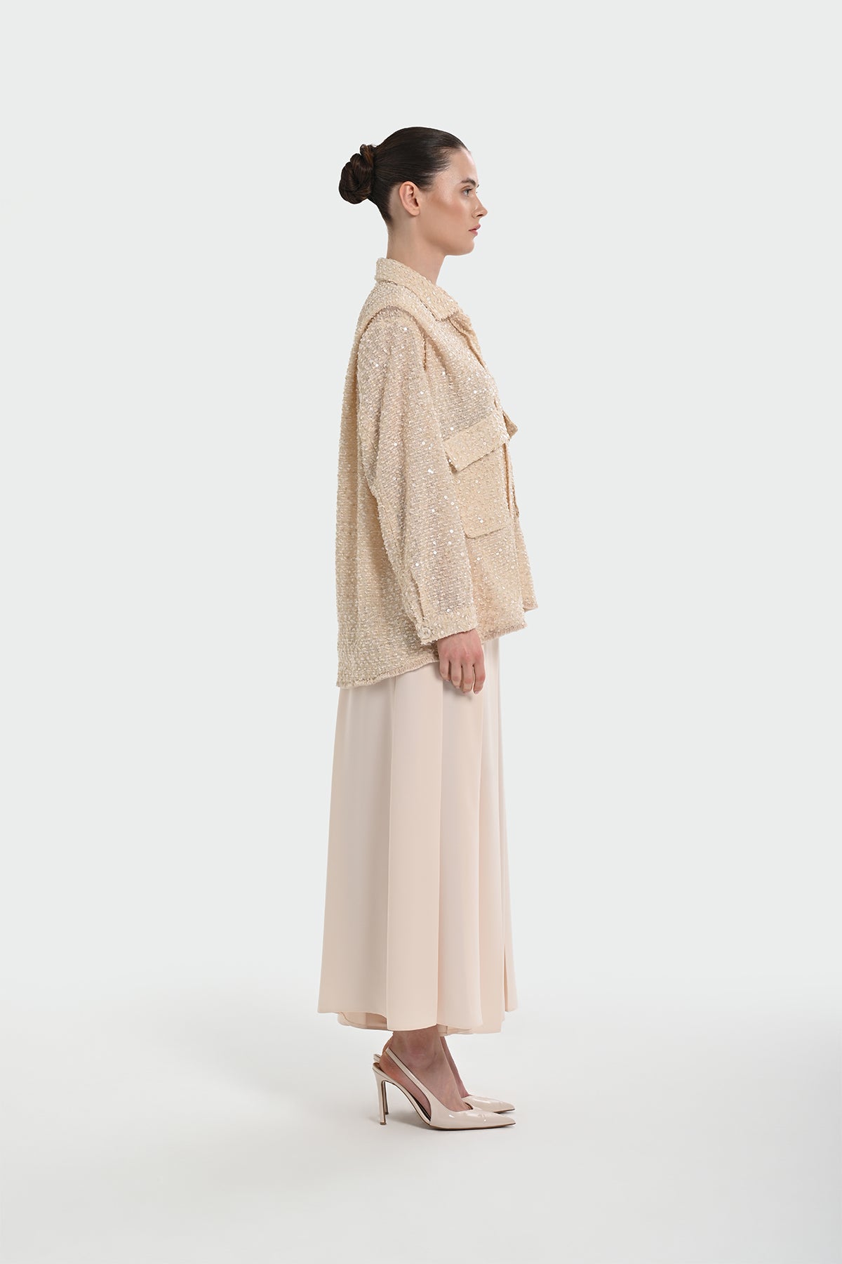 Gömlek Yaka Pul Payetli Ceket