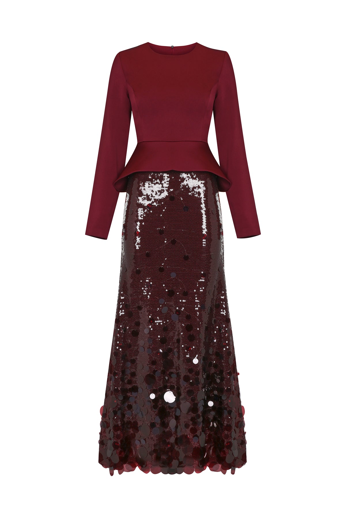 Uzun Kollu Peplum Bluz