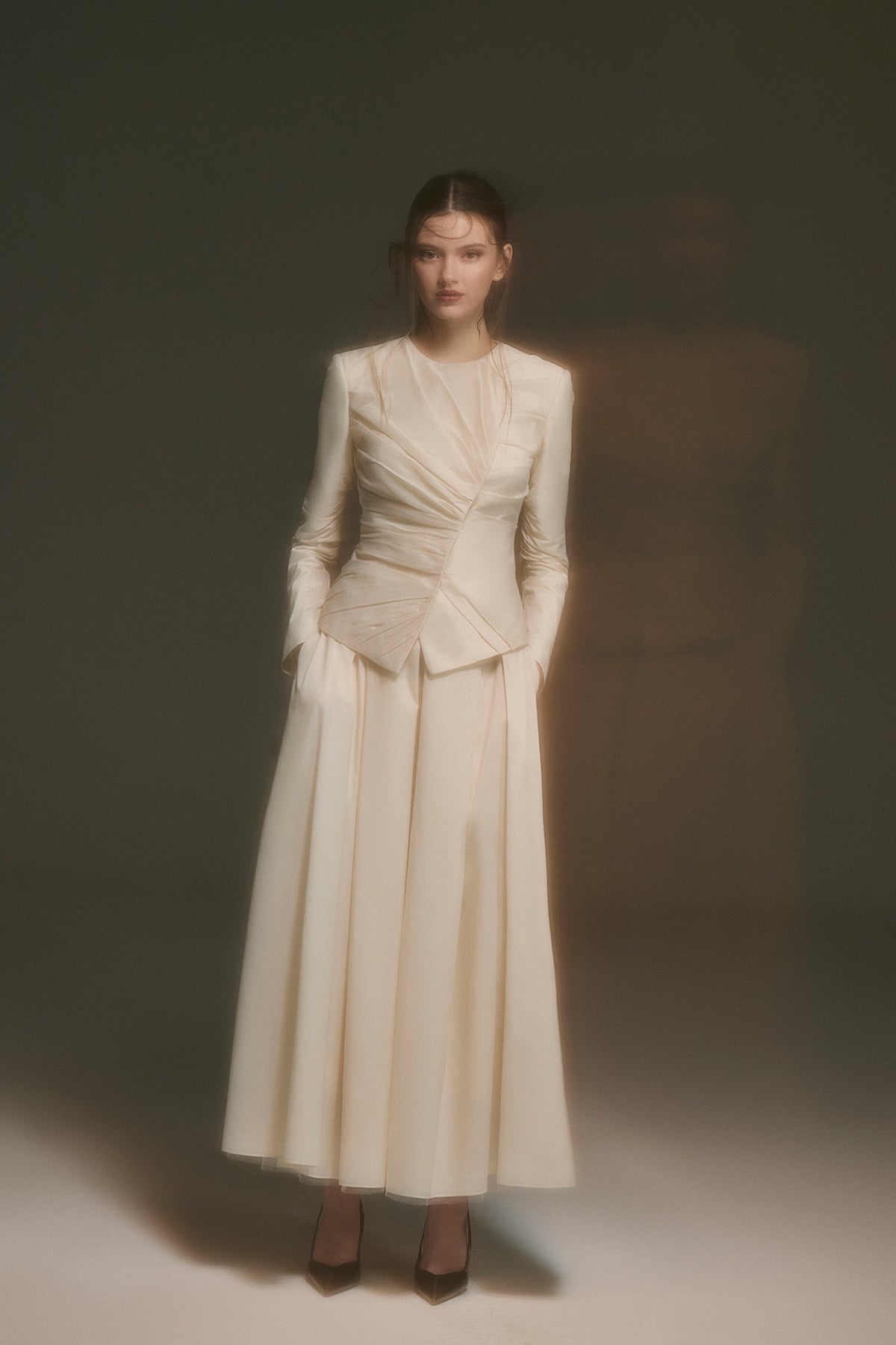 Ceket Görünümlü Uzun Kollu Elbise