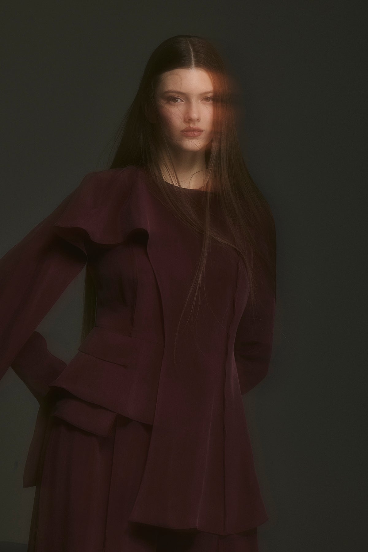 Asimetrik Kesim Bluz Bol Paça Pantolon Takım