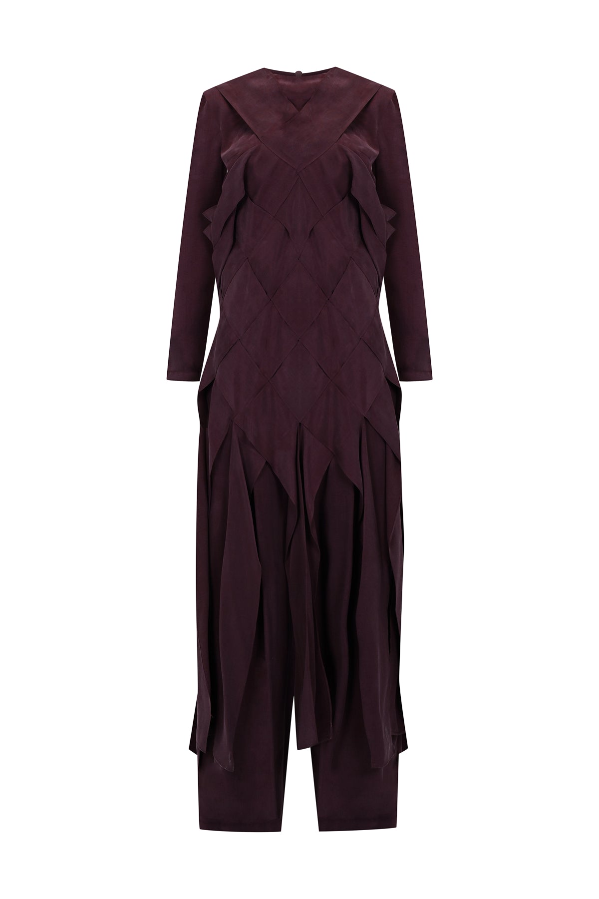 Çapraz Dikiş Detaylı Pantolon Bluz Takım