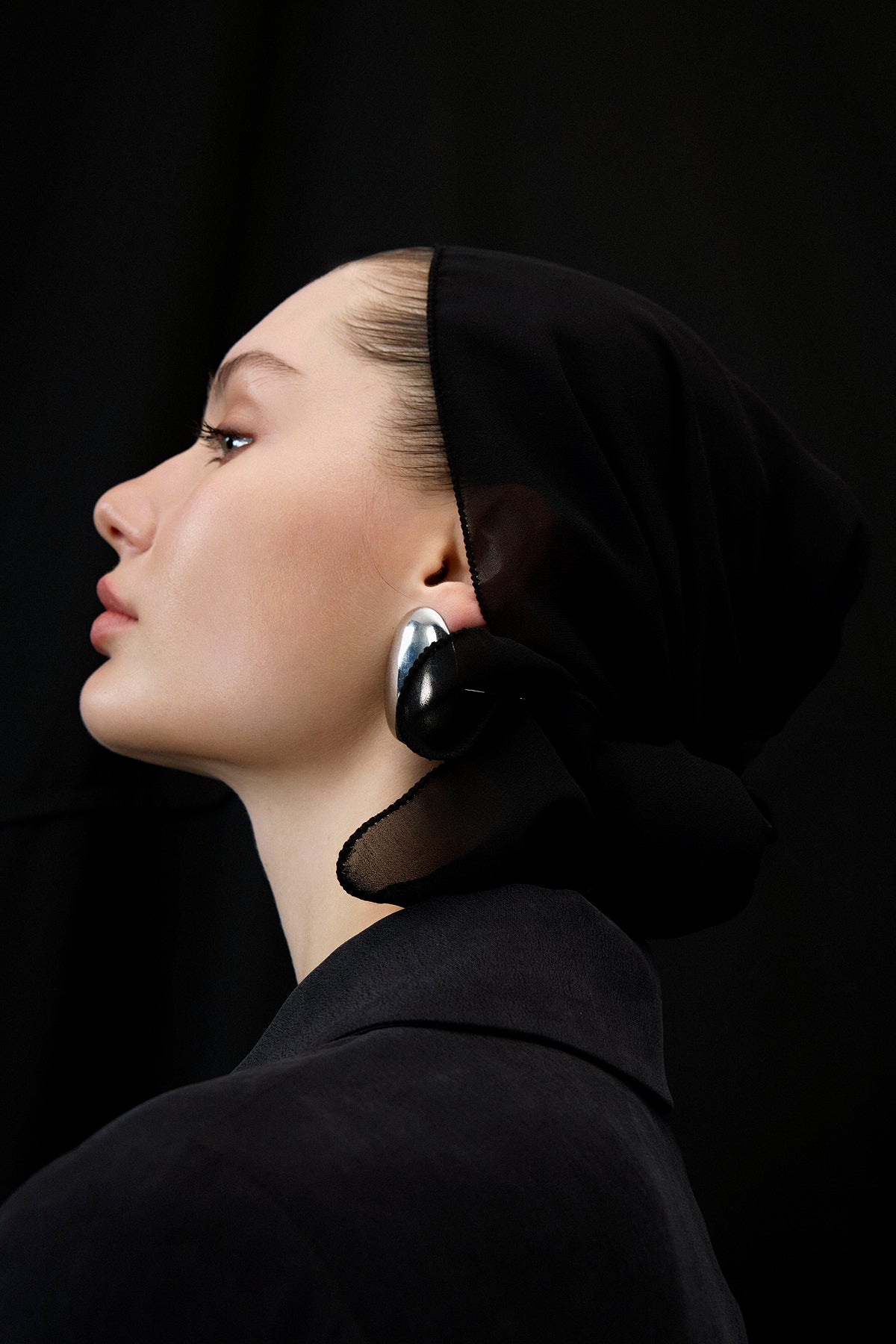 Gömlek Yaka Fermuarlı Uzun Ferace