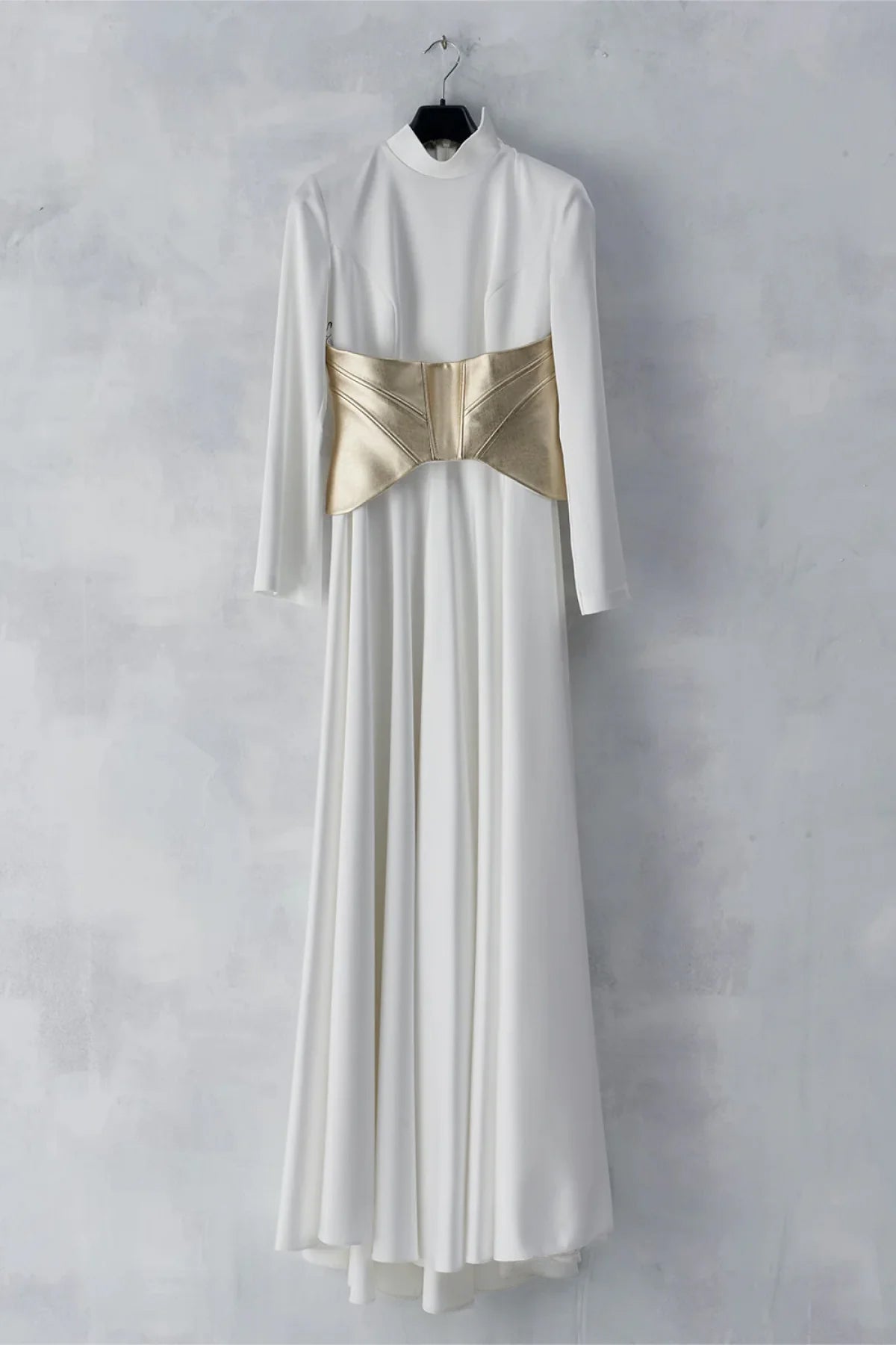 Korsajlı Saten Uzun Abiye Elbise