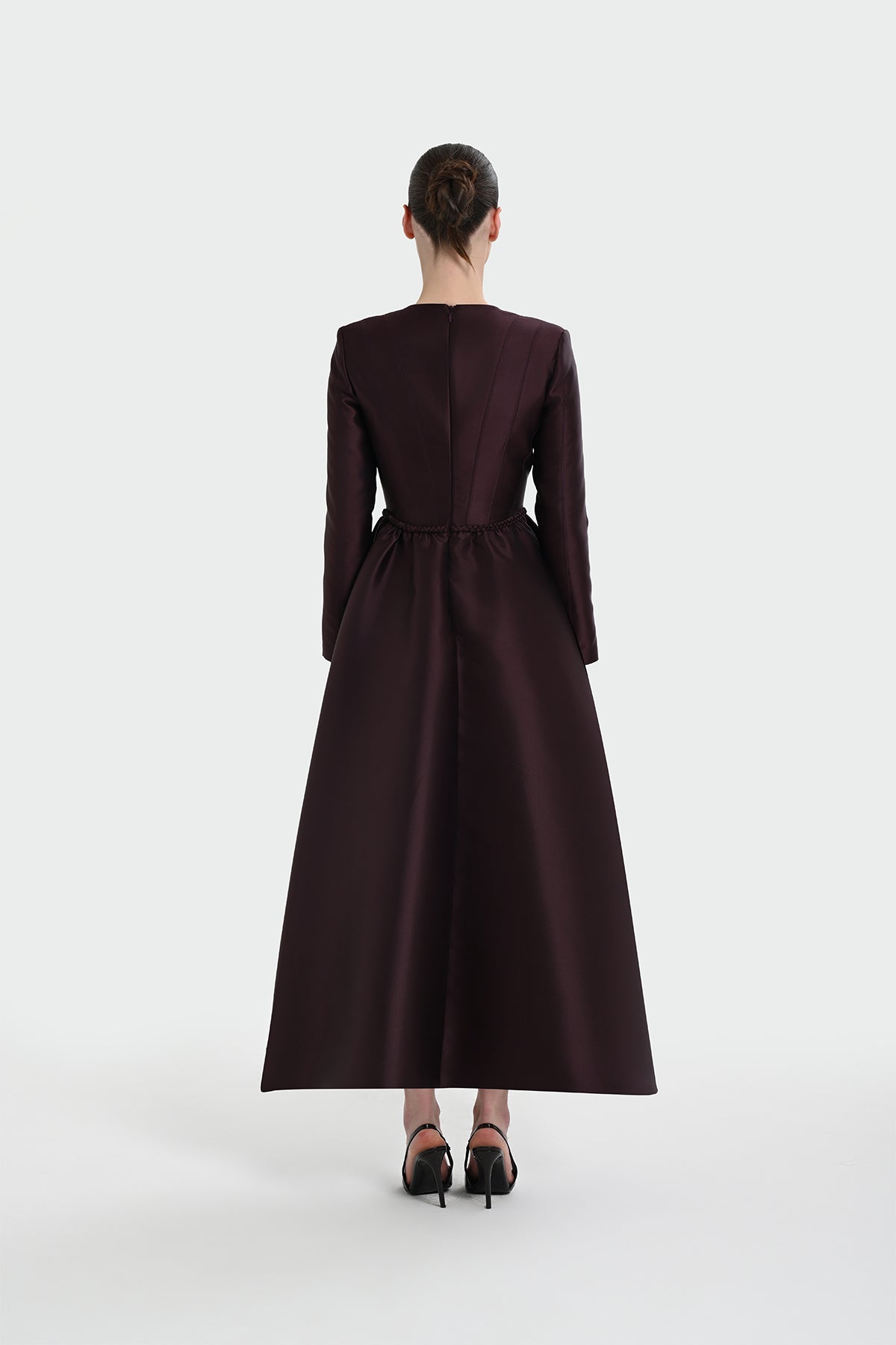 Bel Detaylı A Kesim Abiye Elbise