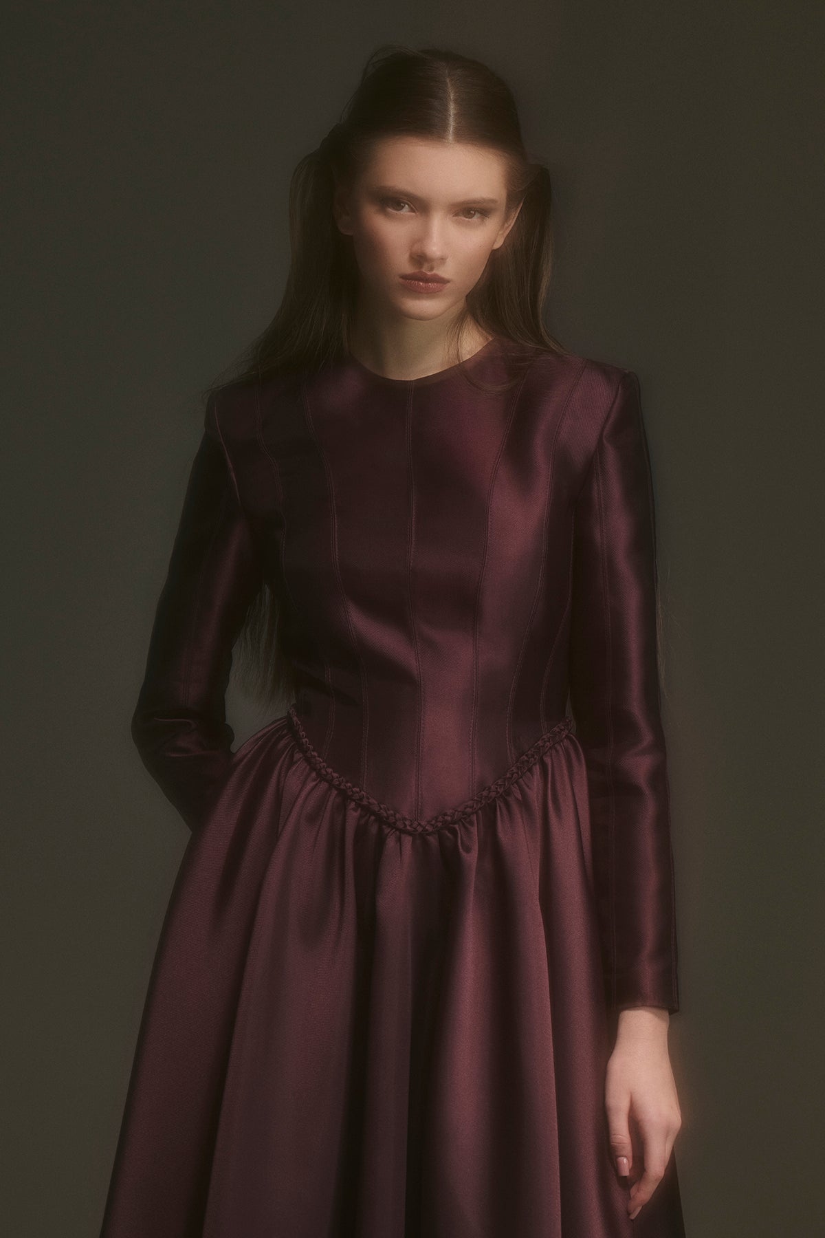 Bel Detaylı A Kesim Abiye Elbise