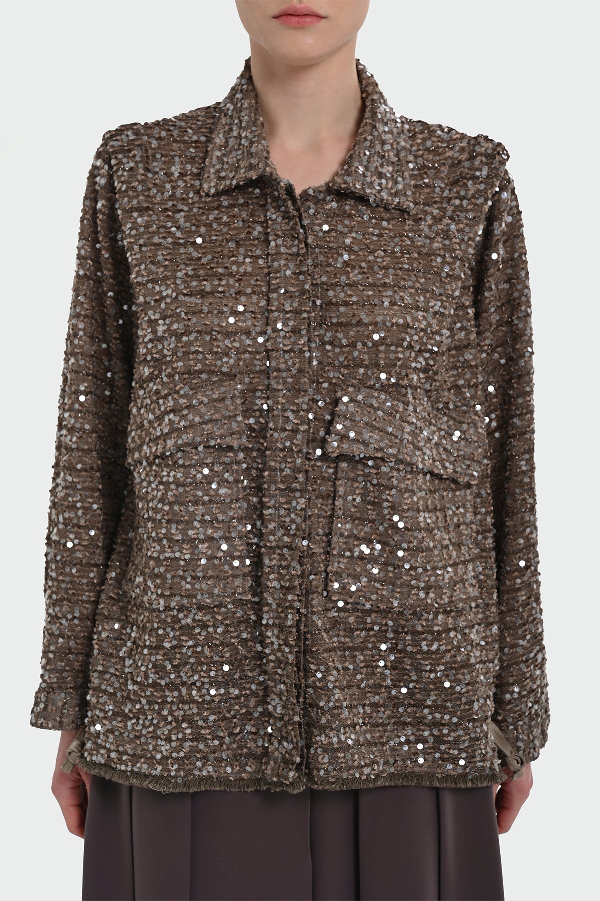 Gömlek Yaka Pul Payetli Ceket