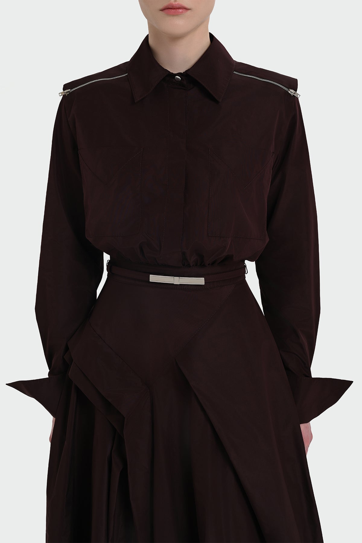 Gömlek Yaka Kemer Detaylı Elbise