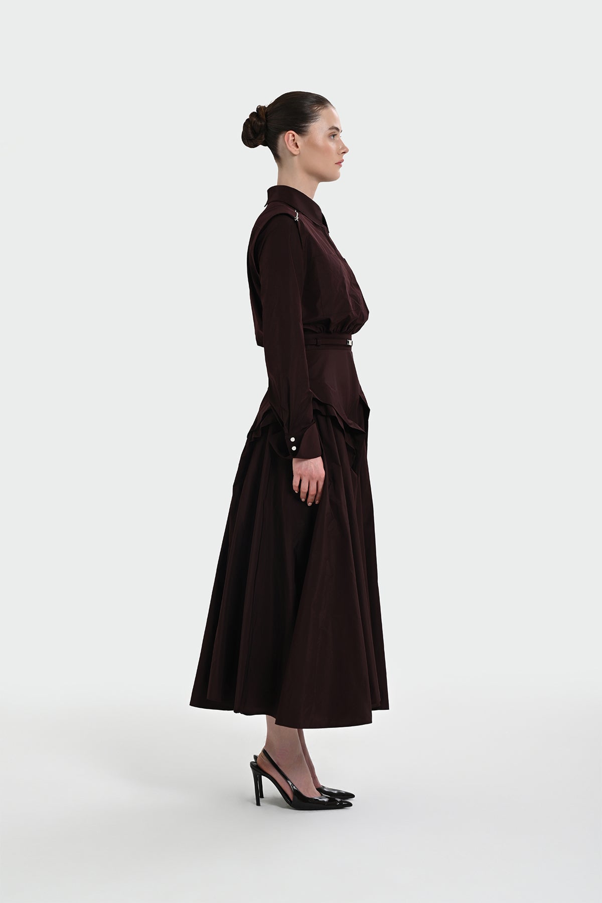 Gömlek Yaka Kemer Detaylı Elbise