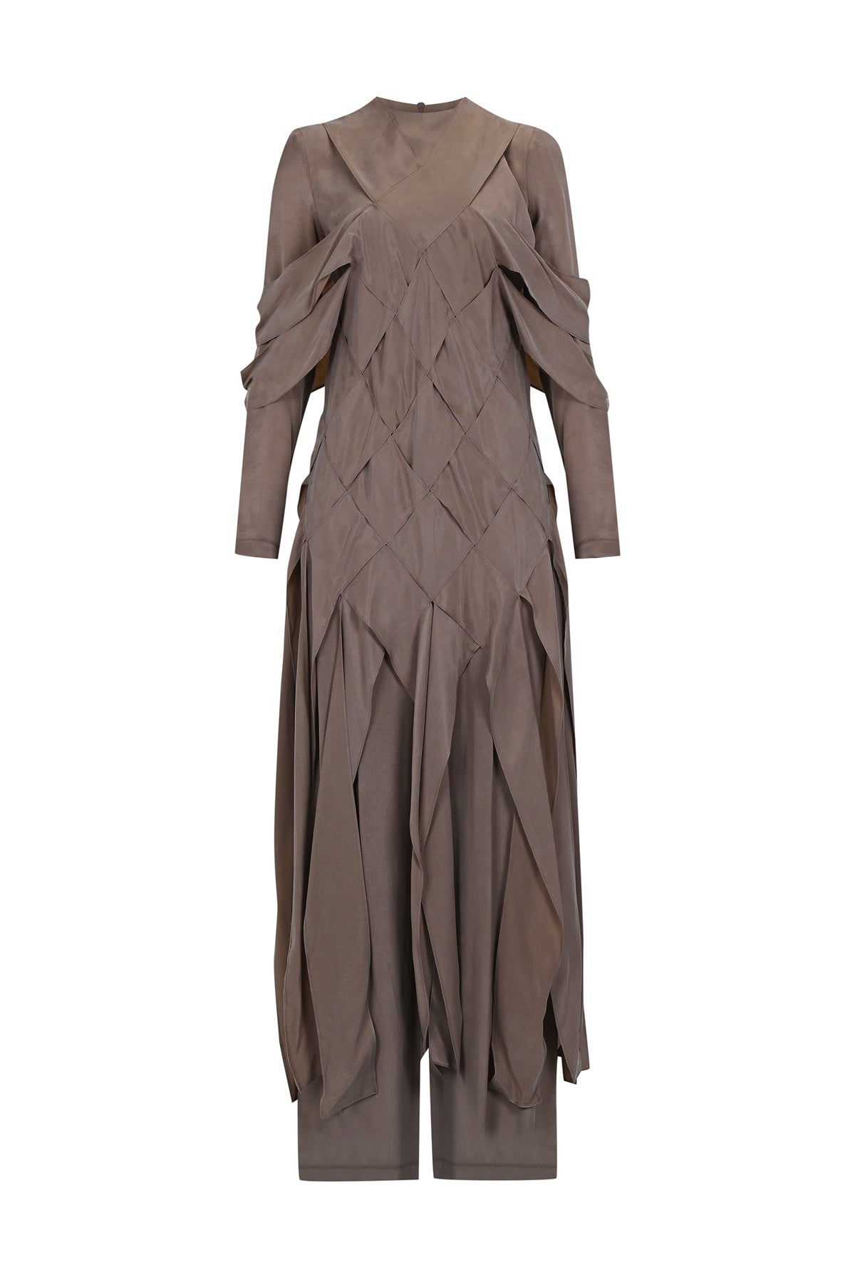 Çapraz Dikiş Detaylı Pantolon Bluz Takım