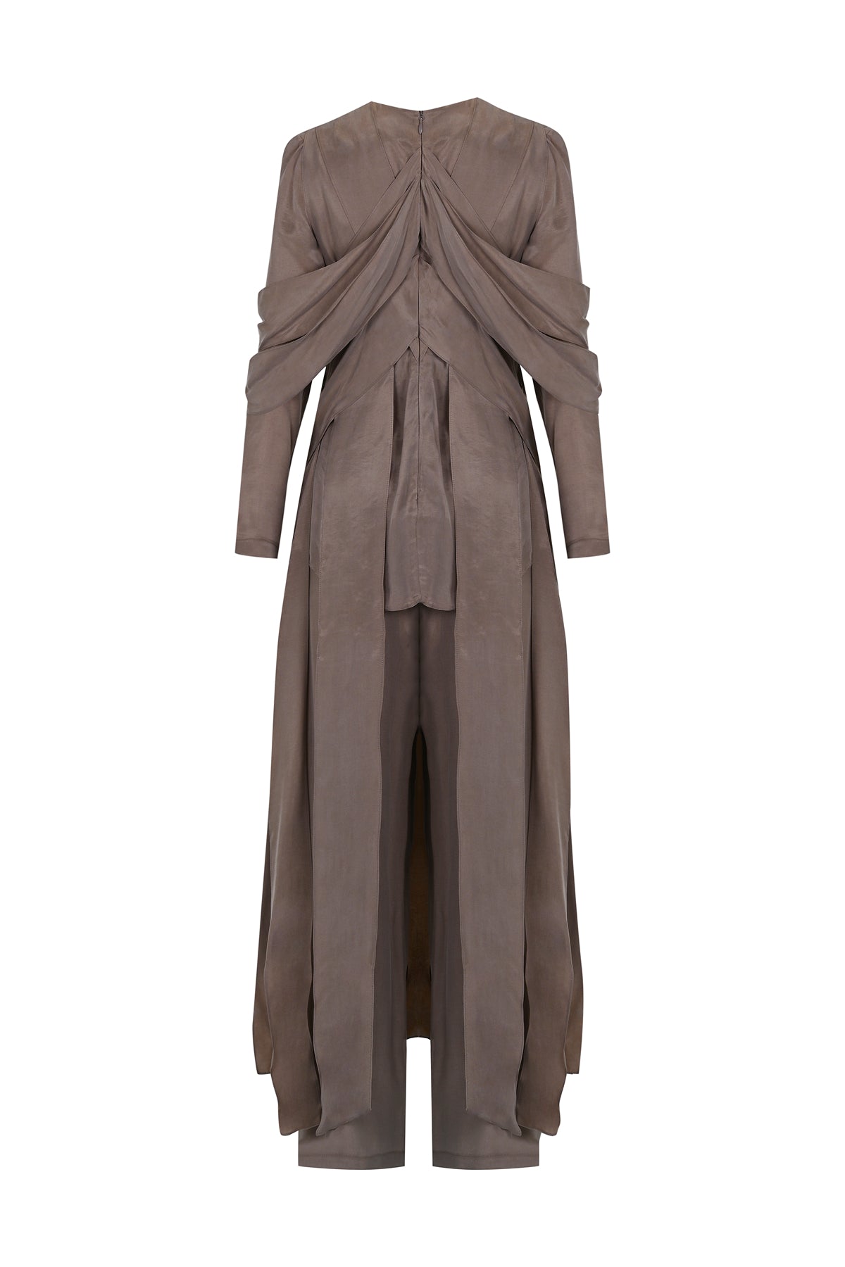 Çapraz Dikiş Detaylı Pantolon Bluz Takım