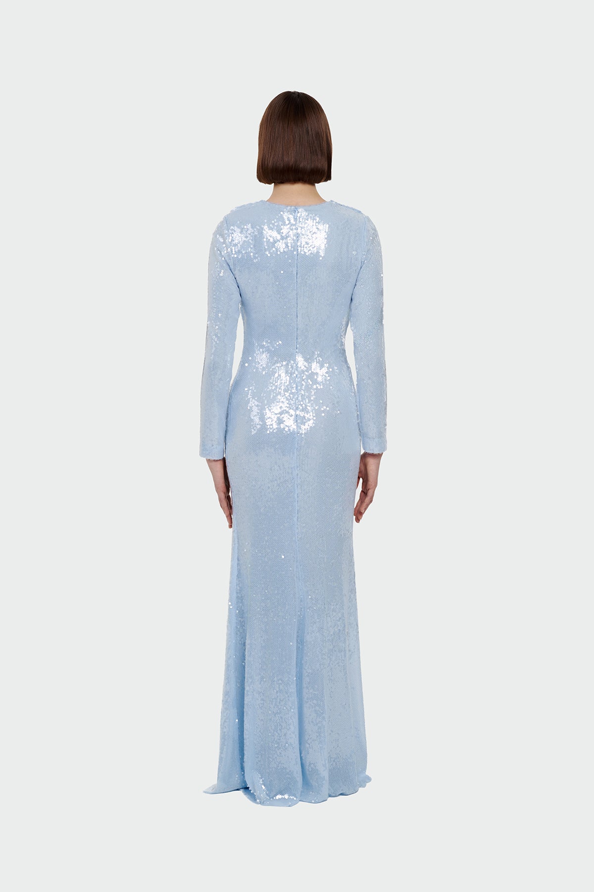Drape Detaylı Pul Payetli Abiye Elbise